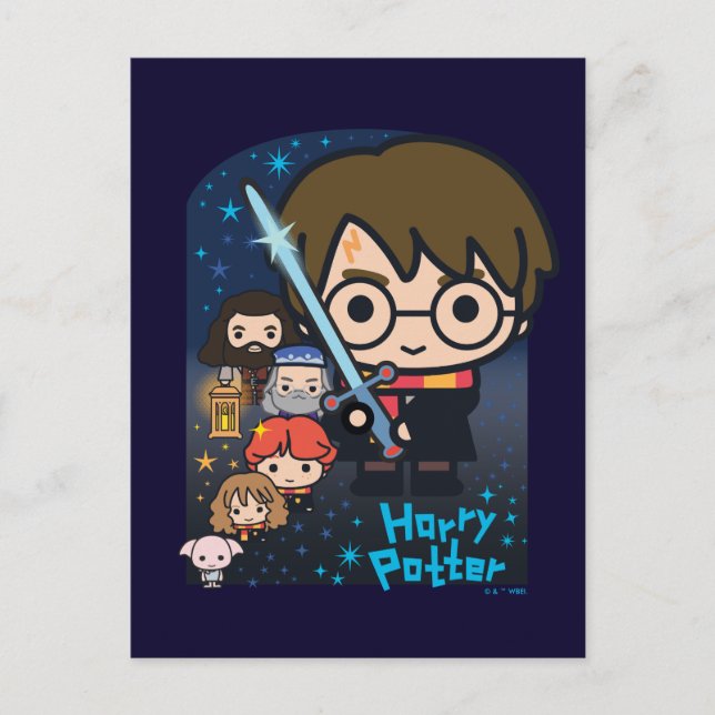 Cartoon Harry Potter Chamber of Secrets Graphic Postcard (Front)