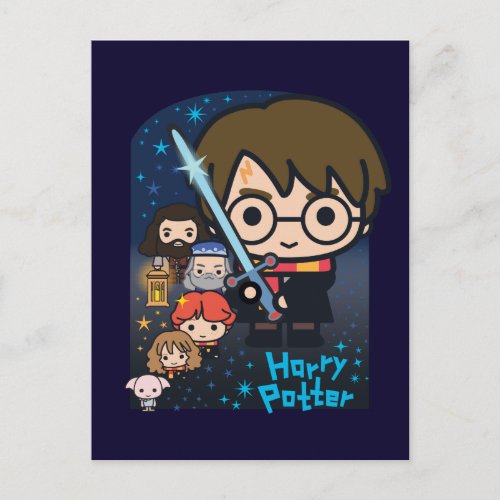 Cartoon Harry Potter Chamber of Secrets Graphic Postcard