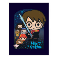 Cartoon Harry Potter Chamber of Secrets Graphic Postcard