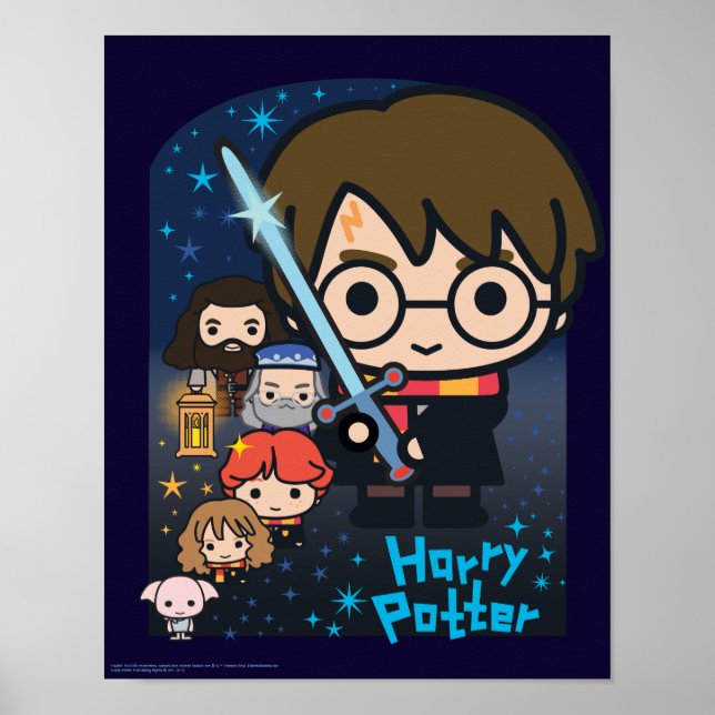 Cartoon Harry Potter Chamber of Secrets Graphic Poster (Front)