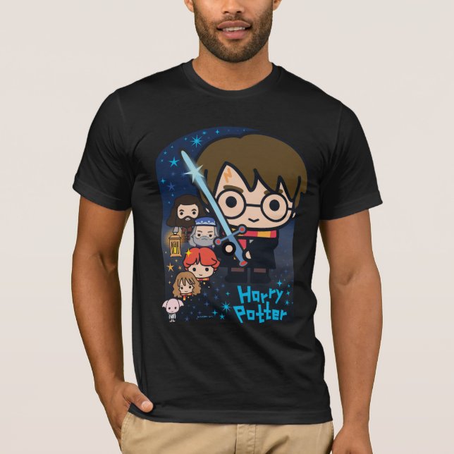 Cartoon Harry Potter Chamber of Secrets Graphic T-Shirt (Front)