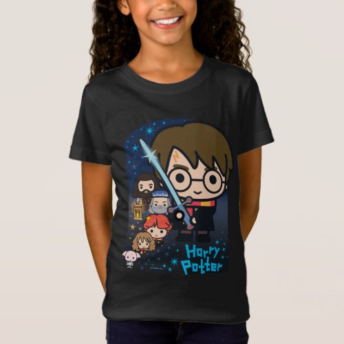Cartoon Harry Potter Chamber of Secrets Graphic T_Shirt