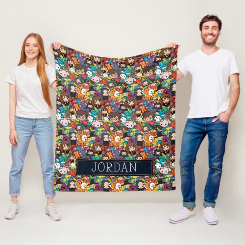 Cartoon Harry Potter Character | Add Your Name Fleece Blanket