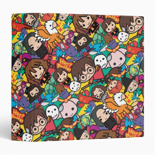 Cartoon Harry Potter Character Toss Pattern 3 Ring Binder