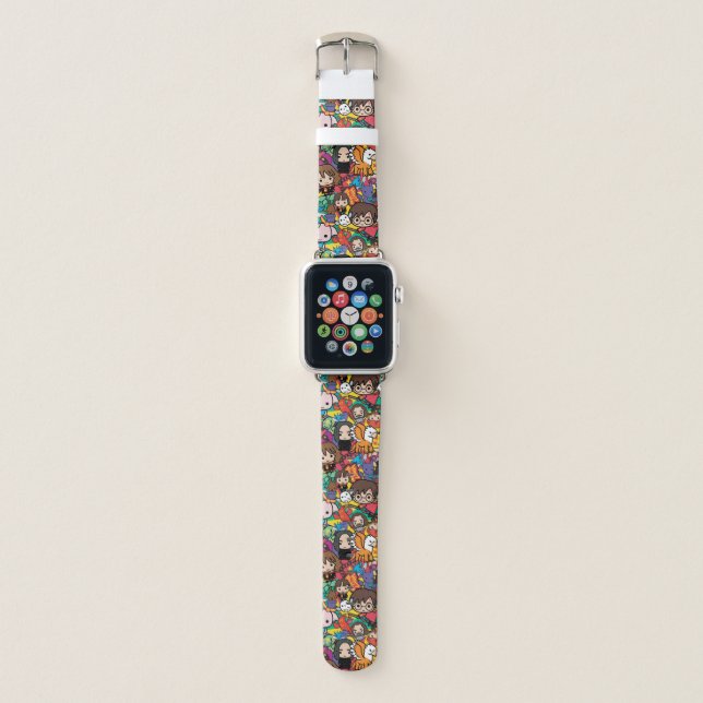 Cartoon Harry Potter Character Toss Pattern Apple Watch Band (Front)