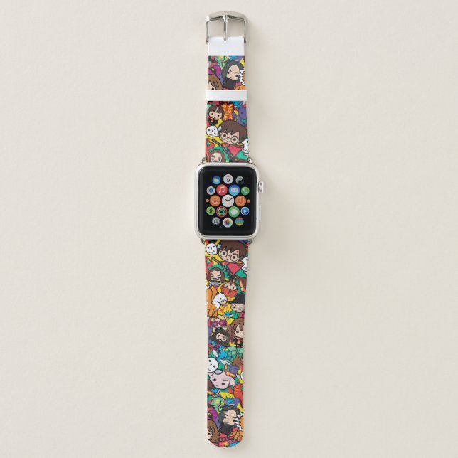 Cartoon Harry Potter Character Toss Pattern Apple Watch Band (Front)