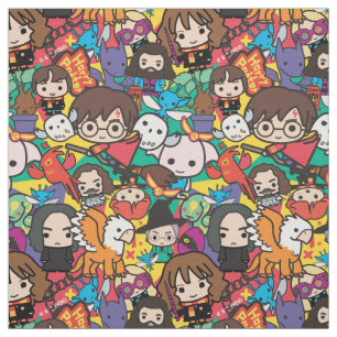 Cartoon Harry Potter Character Toss Pattern Fabric