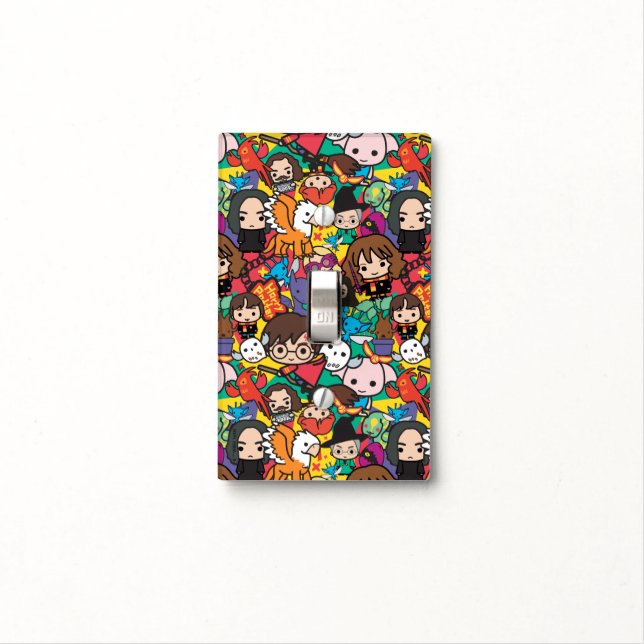 Cartoon Harry Potter Character Toss Pattern Light Switch Cover (In Situ)