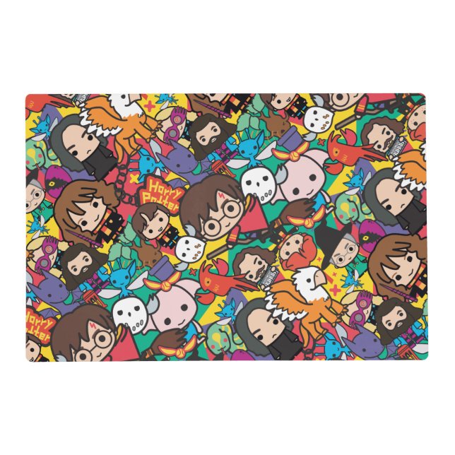 Cartoon Harry Potter Character Toss Pattern Placemat (Front)
