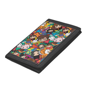 Cartoon Harry Potter Character Toss Pattern Tri-fold Wallet