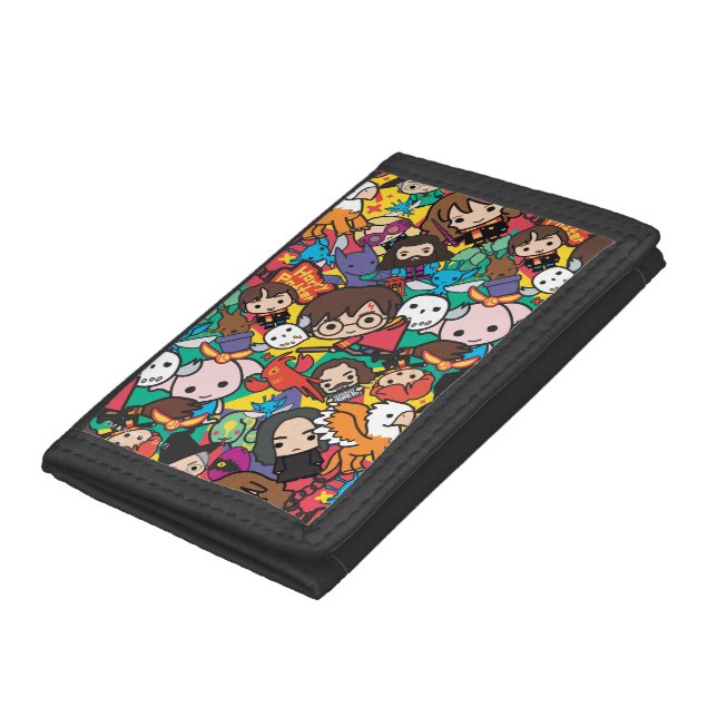 Cartoon Harry Potter Character Toss Pattern Tri-fold Wallet (Bottom)