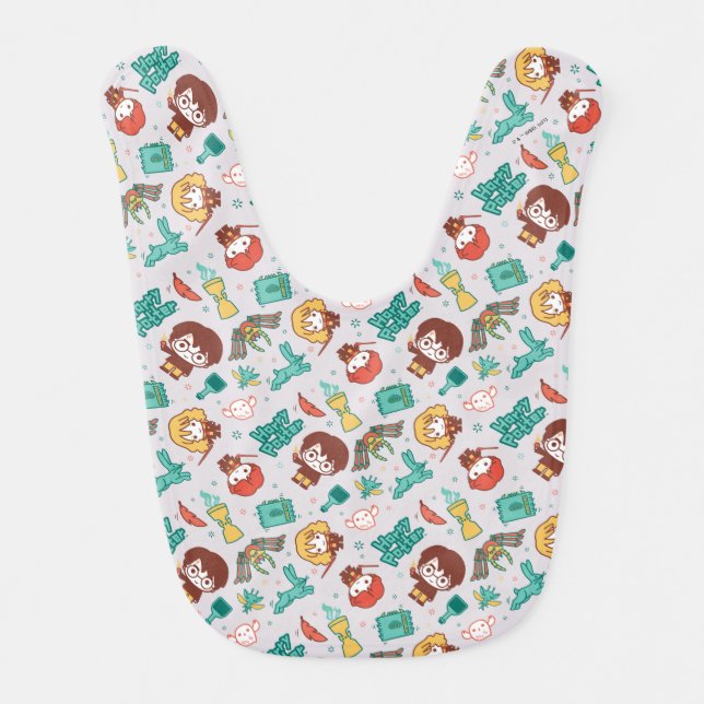 Cartoon HARRY POTTER™ Creatures & Spells Pattern Baby Bib (Front)