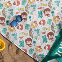 Cartoon HARRY POTTER™ Creatures & Spells Pattern Beach Towel