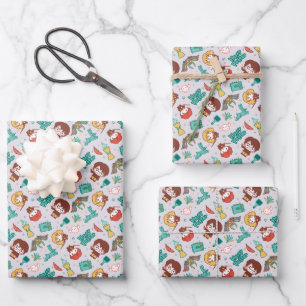 Cartoon HARRY POTTER™ Creatures & Spells Pattern Wrapping Paper Sheets