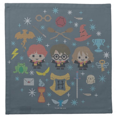 Cartoon Harry Potter Cross_Stitch Collage Cloth Napkin