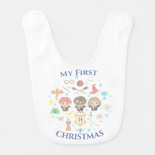 Cartoon Harry Potter First Christmas Cross-stitch Baby Bib