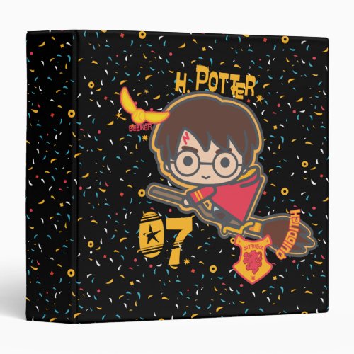 Cartoon Harry Potter Quidditch Seeker 3 Ring Binder