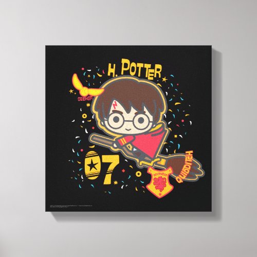 Cartoon Harry Potter Quidditch Seeker Canvas Print