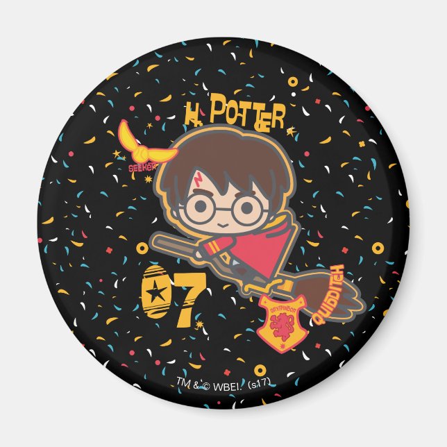Cartoon Harry Potter Quidditch Seeker Magnet (Front)