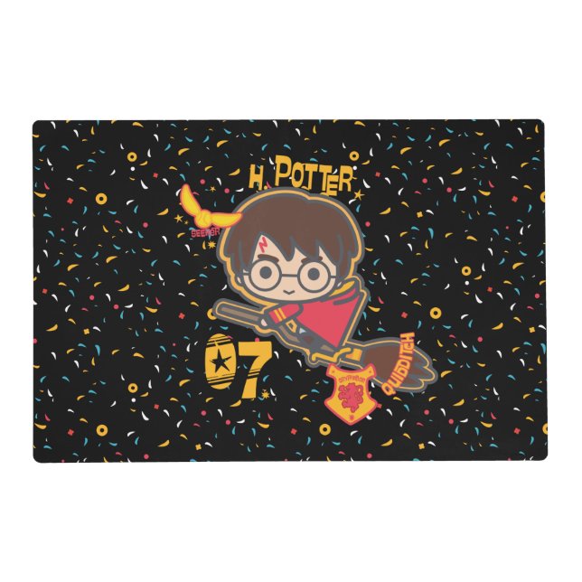 Cartoon Harry Potter Quidditch Seeker Placemat (Front)