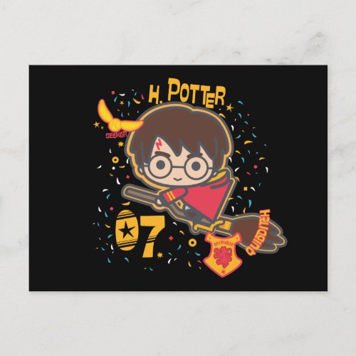 Cartoon Harry Potter Quidditch Seeker Postcard