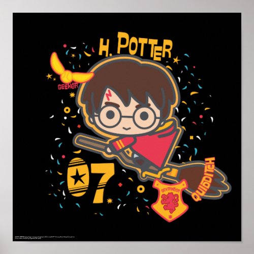 Cartoon Harry Potter Quidditch Seeker Poster