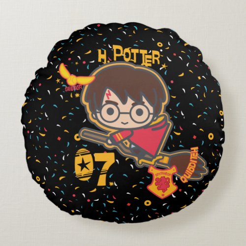 Cartoon Harry Potter Quidditch Seeker Round Pillow