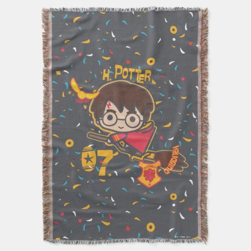 Cartoon Harry Potter Quidditch Seeker Throw Blanket