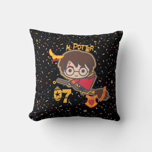 Cartoon Harry Potter Quidditch Seeker Throw Pillow