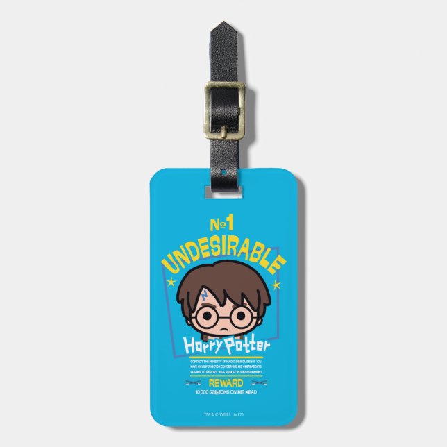 Cartoon Harry Potter Wanted Poster Graphic Luggage Tag (Front Vertical)