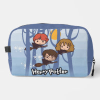 Cartoon Harry, Ron, & Hermione Flying In Woods