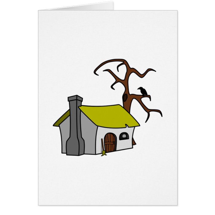 Cartoon Haunted House Greeting Cards