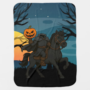 cartoon Headless Horseman Halloween/Autumn Baby Blanket