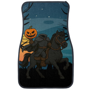 cartoon Headless Horseman Halloween/Autumn Car Floor Mat