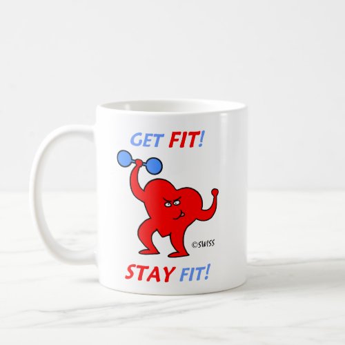 Cartoon Heart Fitness Trainer Aerobics Instructor Coffee Mug