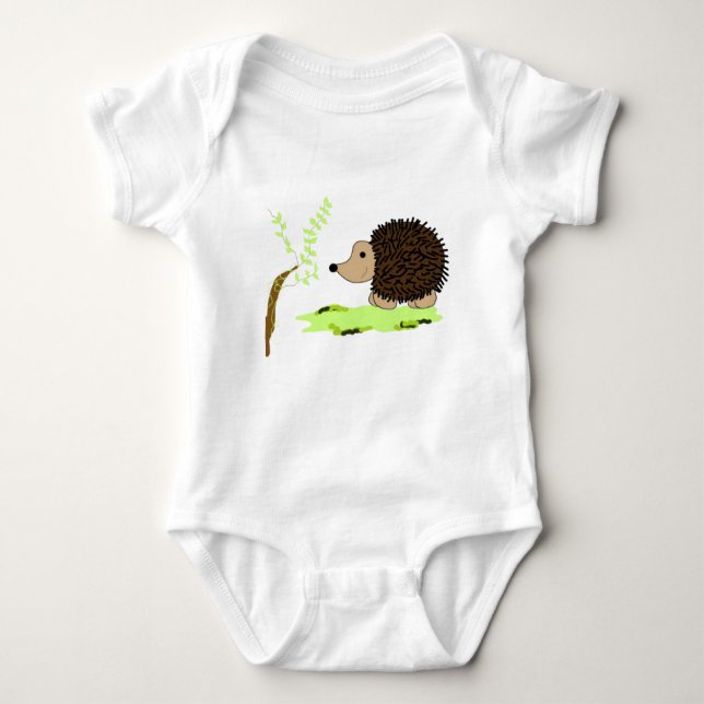Cartoon Hedgehog Baby Bodysuit (Front)