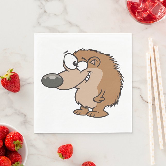 Cartoon Hedgehog Brown Animal Napkins (Creator Uploaded)