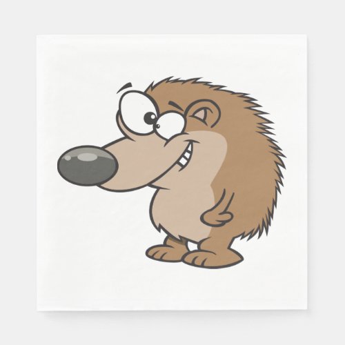 Cartoon Hedgehog Brown Animal Napkins