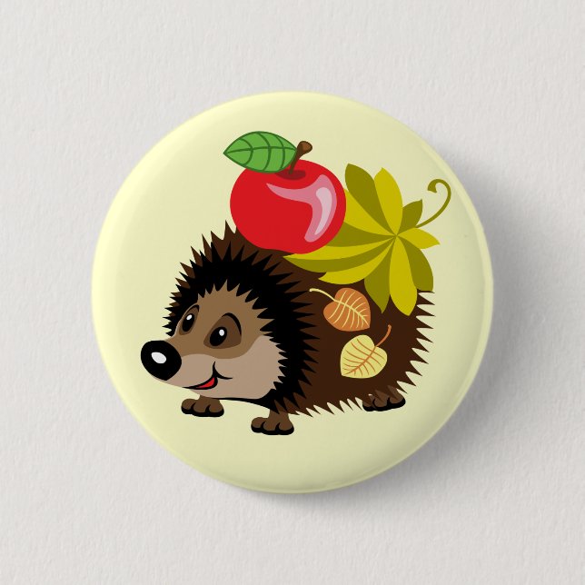 cartoon hedgehog button (Front)