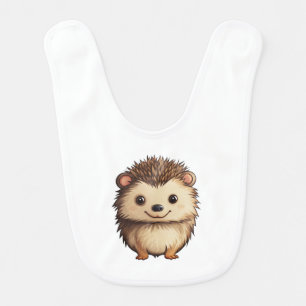 Cartoon hedgehog illustration baby bib
