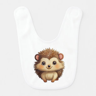 Cartoon hedgehog illustration baby bib