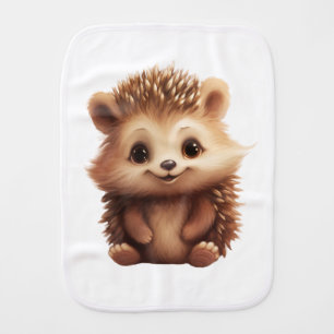 Cartoon hedgehog illustration baby burp cloth