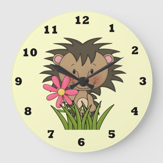 Cartoon Hedgehog kids wall clock (Front)