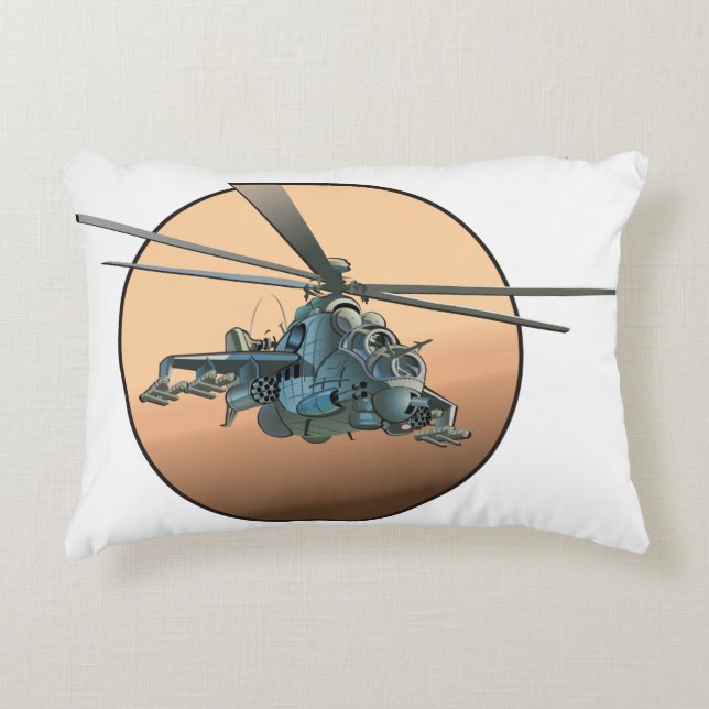 Cartoon helicopter accent pillow (Front)