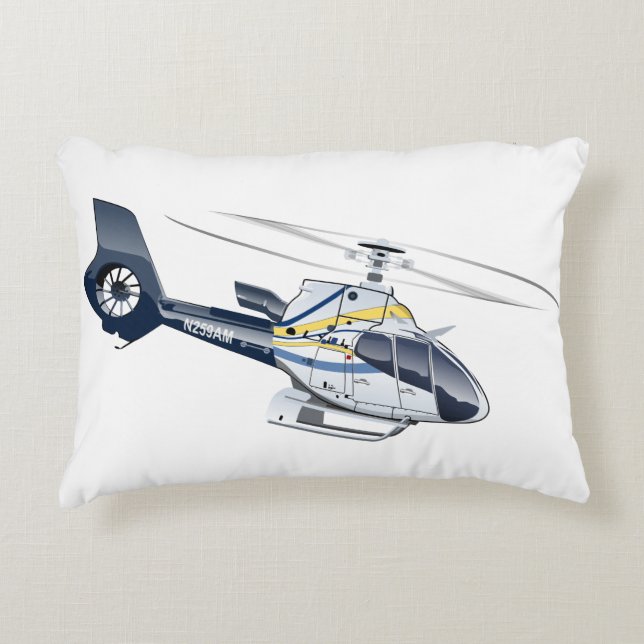 Cartoon Helicopter Accent Pillow (Front)