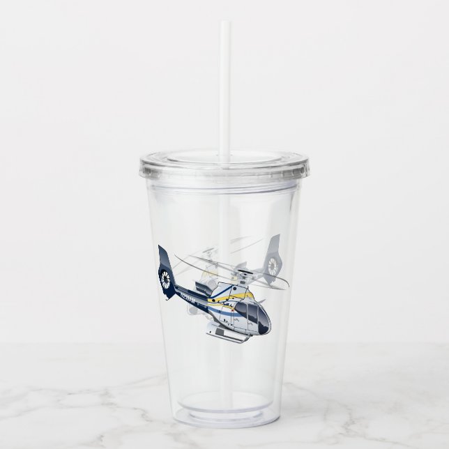 Cartoon Helicopter Acrylic Tumbler (Front)