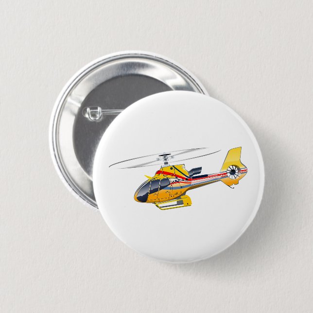 Cartoon Helicopter Button (Front & Back)