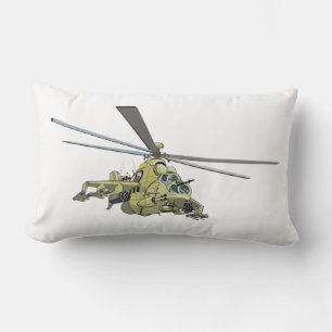 Cartoon Helicopter "Hind" Lumbar Pillow