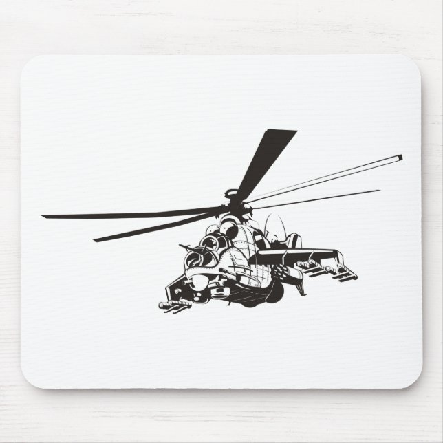 Cartoon Helicopter "Hind" Mouse Pad (Front)