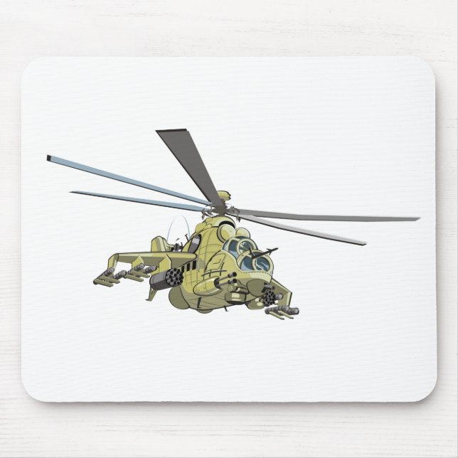 Cartoon Helicopter "Hind" Mouse Pad (Front)